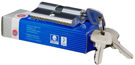 pokm toolsmarket - Zylinderschloss 30/40 mm, mit 12 Schlüssel, Türschloss aus Nickel, Profilzylinder EU- Produktion, von 3 bis 50 Schlüssel zur Auswahl, Schloss für Haustür