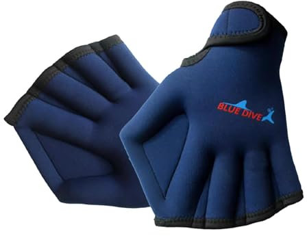 Dickly Schwimmhandschuhe mit Schwimmhäuten, langlebige Wärme, Entenpalme, Wasserhandschuhe, Schnorchelflossen, Handhandschuhe für Wasserfitness, Cyan