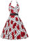 maxToonrain Dresses for Women UK,Womens 1950s 80s 70s 90s Fancy Dress A Line Spaghetti Strap Polka Dot Midi Party Dress Halloween Costumes for Adults Ladies(D-Black,L)