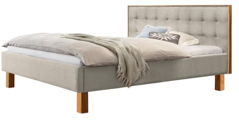 Hasena Polsterbett Noah 25 Wildbuche | Stoff beige 160x200