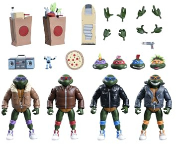 NECA Pack 4 Punk Ninja Turtles Actionfiguren 18 cm
