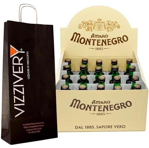 Amaro Montenegro - Amaro Mignon Miniature da Collezione - Vol. 23% 5 cl - 20 Bottigliette