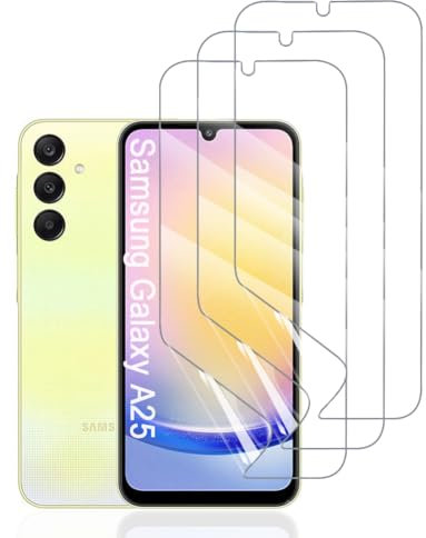 Hhfcryst Film Hydrogel de Protection pour Samsung Galaxy A25, 3 Pièces TPU protections d'écran HD Transparent Souple(Verre non trempé)