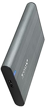 Caja Externa 2,5 SATA USB 3.1 Gen 1 Gris, Conecta Discos Duros y SSD, Ideal para Almacenamiento portátil y Transferencia de Datos rápida.