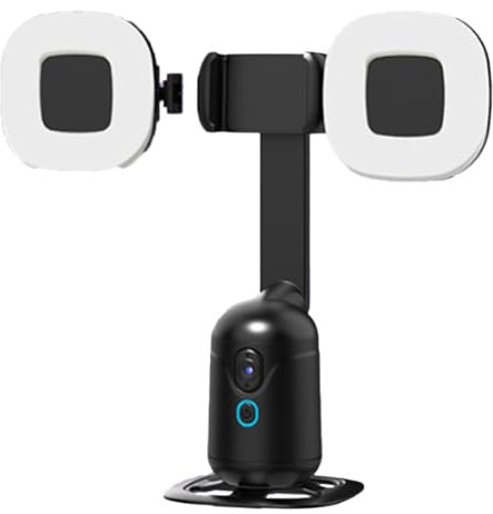 Uxsjakjsd Smart AI Gimbal Auto Face Tracking Tripod AI Gimbal pour Smartphone & Action Camera pour L'Enregistrement Vidéo Vlog 360 Rotation Follow Focus Vlog with Light