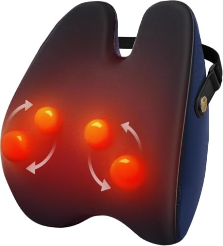 Rückenmassagegerät mit Hitze, Shiatsu Nackenmassage Kissen, 3D Deep Tissue Kneten Massagegeräte für Nacken Rücken Schulter Bein Schmerzlinderung, Geschenk für Frauen Männer