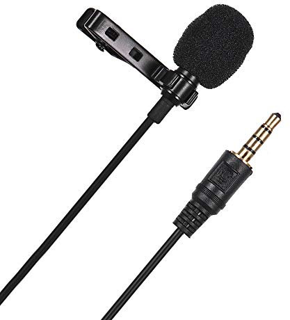 Funien Mini Krawatte Revers Clip-on verdrahtet Mikrofon Mic 3,5 mm Stecker für Smartphone PC Laptop Chat singen Karaoke mit Tragetasche