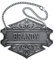 1PC Decorative Liquor Decanter Tag, 2.6 x 2 inches, Antique Silver, Brandy Bottle Label with Adjustable Chain