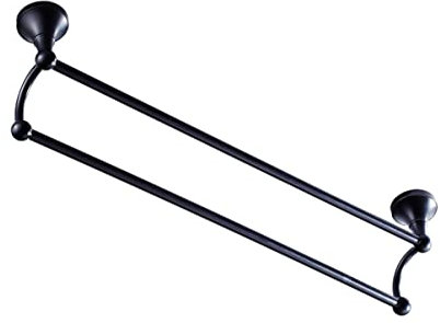 Alipis 1pezzi Porta Asciugamani Doppio in Ottone Nero Opaco Da Parete Appendiabiti Bagno Stabile e Resistente Per Accappatoi Accessorio Bagno Vintage Elegante e Facile Da Installare