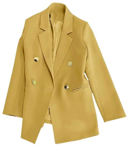 GZQHAZYW Abbigliamento Donna Spring Autumn Women Blazers Nuova Abita Casual Donna Giacca Fashi-Limone Giallo-s