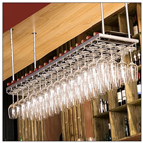 Portabicchieri da parete in metallo argentato per bicchieri di vino capovolti e decorazione di mobili