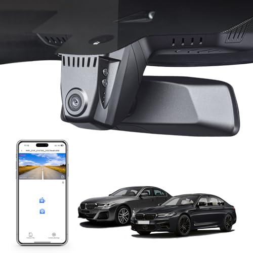 Mangoal 4K Dash Cam for BMW 5 Series Gen7 G30 G31 G38 2018 2019 2020 2021 2022 2023 Select 2017 M5 F90(Model A), OEM Style, 2160P UHD Video, WiFi & APP, 64GB Card