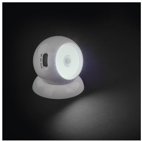 EMOS - Luz nocturna LED con sensor - LED COB en blanco frío, funciona con pilas (3 x AAA) - Soporte magnético para una fácil orientación - 3 modos: AUTO/ON/OFF - Alcance de 15m, 30 s de duración