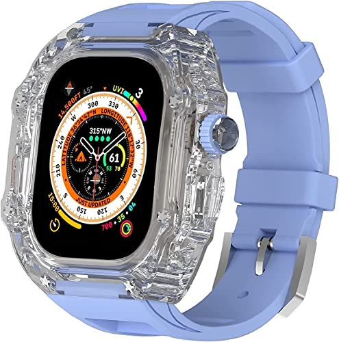 BNCXMO Clear Watch Case+Watch Band Modification Kit ， für Ultra 49 mm ， vollständig transparente Uhrenabdeckung und Watch -Gurt -Mod -Set ， für iWatch 8 7 6 5 4 SE -Serie