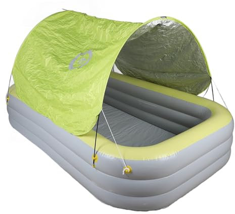 Aufblasbarer Pool mit Baldachin Langlebiger Großer Blow -up -Pool für Familienspaß Im Hinterhof Im Freien, Aufblasbares Schwimmen für Mehrere Personen, PVCGross Material, Anwendbare (Yellow)
