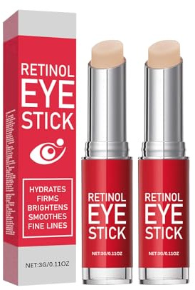 2 Stück Retinol Eye Stick, Eye Brightener Stick, Instant Eye Cream, Reduction of Fine Lines, Smooths Wrinkles, Eye Cream for Swelling, Eye Care for Men and Women, Für alle Hauttypen Geeignet
