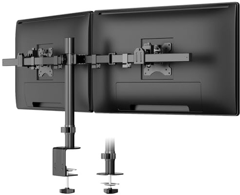 PUTORSEN 24~38 Zoll Monitor Halterung 2 Monitore, Adjustable VESA Slide Bildschirmhalterung 2 monitores, 9 kg pro Armor, VESA 75/100 mm