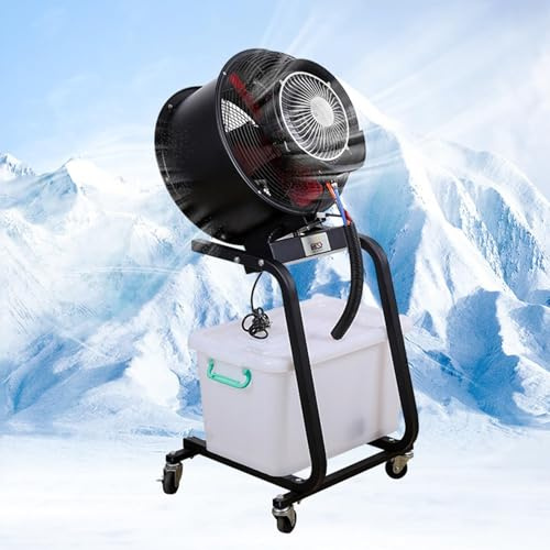 Ventilatore nebulizzatore for esterni con serbatoio d'acqua da 50 litri, pavimento portatile, nebulizzatore con ruote,industriale con impostazione