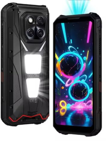 LMHTRADE V Max Play 5G Projector Rugged Phone 20500mAh Dual Camping Lights Size 7300 36GB + 512GB NFC Smartphone
