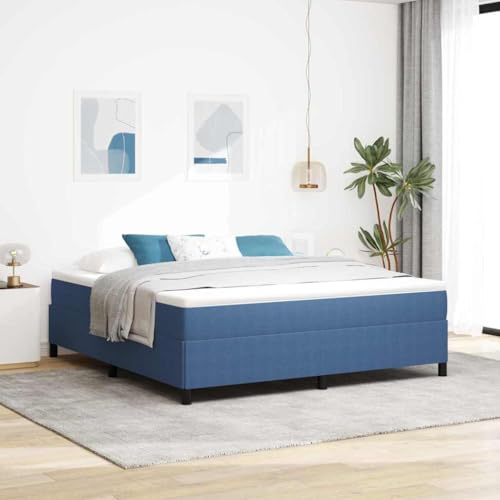Hoopleep Blaues Cordstoff Bettgestell 180x200 cm, Modernes Boxspringbett mit Lattenrost, Elegantes Design, Langlebiger Holzrahmen für Schlafzimmer, Super King Size Bett