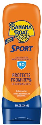Banana Boat Sport Ultra SPF 30 Sunscreen Lotion, 8Fl Oz | Sport Sunscreen SPF 30 Lotion, Sunblock, Skin Sun Protection, Water Resistant Sun Care, 8Fl Oz