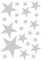 Samunshi® Sterne Aufkleber Set gefüllt 14x2,5cm6x5cm2x7,5cm1x10cm silber