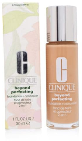 Clinique Beyond Perfecting Lightweight Liquid Foundation + Concealer For Dry Combination to Oily Skin Types | Full Coverage + Natural Matte Finish, Sesame, 1 Fl Oz