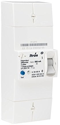 Itron 400020 - Disjoncteur de branchement EDF 2P 60A - diff 500 mA - sélectif - SDB II 500 60A S