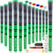 SAPLIZE Golf Grips 13 Piece with Complete Regripping Kit, Standard Size, Cord Rubber, Hybrid Golf Club Grips, Fluorescent Green