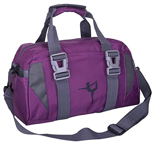 Sport-Turnbeutel für Damen, Yoga-Tasche, Ballett, Tanz, Duffle-Tasche für Mädchen, Übernachtungstaschen für Mädchen, Wochenendtaschen, violett, L, Handgepäckgröße: