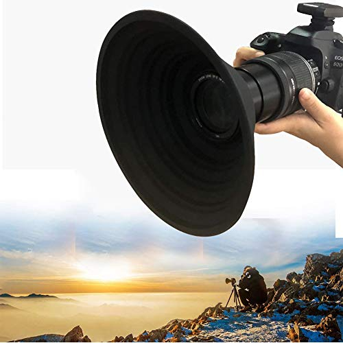 XYDZ Paraluce per Fotocamera, Universale Paraluce Gomma Ripiegabile per Ridurre l'Abbagliamento Nella Fotografia di Esterni per Fotocamere SLR- Per Filettature da 50 mm a 82 mm