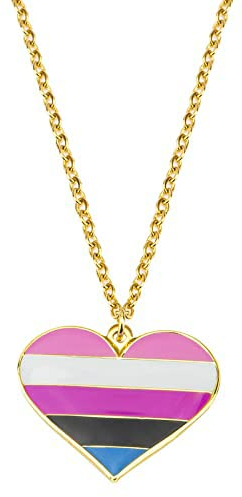 Sinwinkori Halskette mit herzförmigem Herz-Anhänger, LGBT-Halskette, Gay-Pride-Geschenk, Regenbogen-Pride-Halskette, LGBT-Schmuck, Stolz-Geschenk