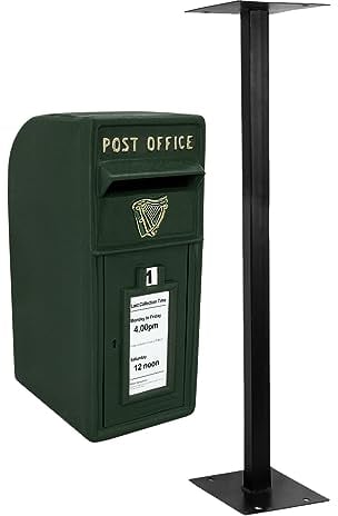 Briefkasten mit Bodenständer Postkasten Wandbriefkasten Standbriefkasten irischer Stil grün Post Box mit Standfuß Gusseisen