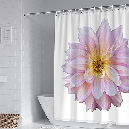 Chickw11 Tenda da Doccia Impermeabile, 3D Fiori Petalo Stampa Tenda da Bagno Antimuffa Tende per Vasca da Bagno con 12 Ganci - Tende da Doccia Lavabile in Lavatrice (Fiore di Loto,200x240cm)