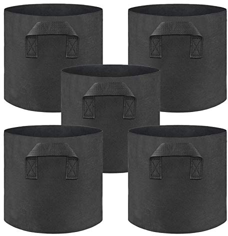 Betos Pflanztasche, Vlies-Pflanzbeutel, strapazierfähig, 5-teiliges Set, Polypropylen, 20 Gallonen Gemüse-Pflanz-Werkzeug mit Griff