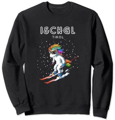 Ischgl Tirol Österreich Retro Ski Einhorn Sweatshirt