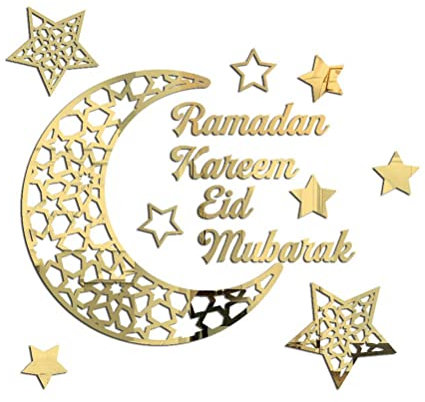 Ramadan - Adesivo a forma di mezzaluna, in acrilico, 3D, decorazione per porte, finestre, armadi
