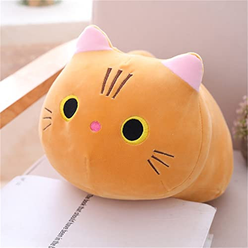 Katze Stofftier Plüschtier, Plüschkissen Tier Kissen süße Weiche Kuscheltier Plüsch Katze Spielzeug (Orange,50cm)