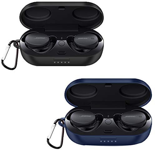 Compatible with Bose QuietComfort Earbuds Case, onetuo Silicone Case Cover Easy Carrying Protective Case Cover Compatible with Bose QuietComfort Noise Cancelling Earbuds (2 pack-Black+Blue)