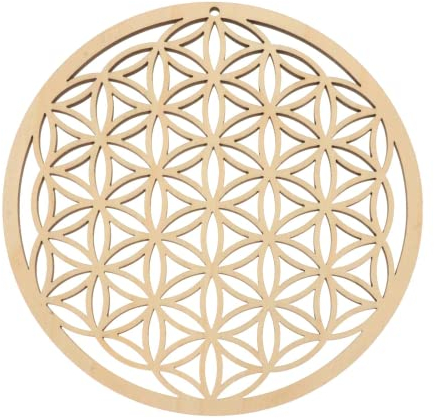 zalati Sacred Geometry Wall Art Wooden Crystal Grid Meditation Chakra Yoga Decor Spiritual Gifts, Symbolizes The Balance and Harmony - 14cm/ 5inch