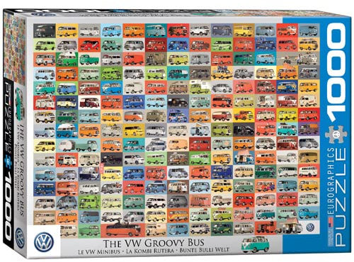 Volkswagen Busse, Bullis und Transporter 1000 Teile Puzzle Format 68x48 cm + Puzzle Zubehör