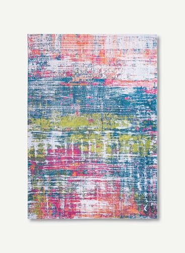 STREAKS DESIGN – ATLANTIC ABSTRACT TEPPICHE – Hergestellt in Belgien – Mechanisches Jacquard-Flachgewebe – Handarbeit – Natürliche Rutschfestigkeit – Baumwolle – Polyester – Jefferson – 140 x 200 cm