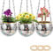 Enparez 3 Pack Disco Ball Planter,Disco Ball Hanging Planter,Indoor Outdoor Small Plants Succulent Flower Pots, 4 Mirror Planter with Chain,70s Retro Silver Disco Decor (Silver)