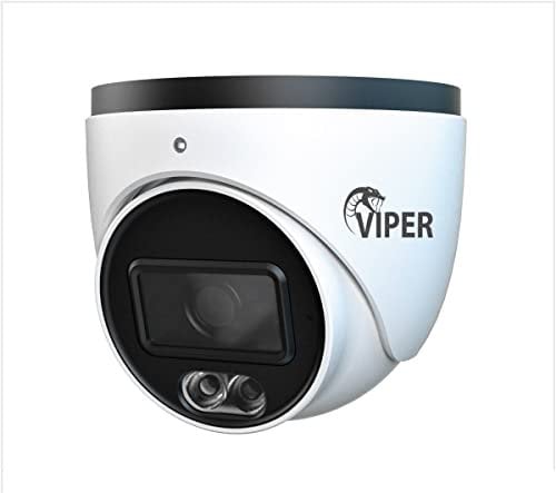 Qvis Viper TURVIP-5COL-HD-FW 5MP Full-Colour HD Fixed Turret Lens Starlight HDCVI Turret Camera, Indoor/Outdoor (White)