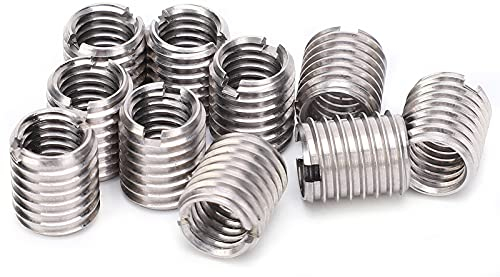 Insert Fileté Metal, Lot de 10 Adaptateurs de Filetage M8/M10, Écrous Filetés Réducteurs Femelles M8 X 1,25 et Mâles M10 X 1,5 à Tête Plate, Roulette au Tube Avec Boulon