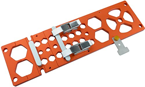 340mm 90° Rechtwinklige Führungsschiene,Winkelanschlag Führungsschiene, Elektrische Kreissägen-Führungsschienenklemme für Holzbearbeitung, kompatibel mit Festool und Makitas Führungsschiene Orange