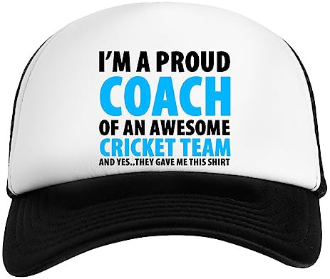 I'm A Proud Coach of An Awesome Cricket Team Weiß Schwarz Unisex Kinder Baseball Cap Kids White Black