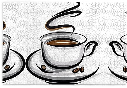 Puzzle personnalisé - Créez un puzzle personnalisé pour la famille et les amis - Tasse à café et grains de café