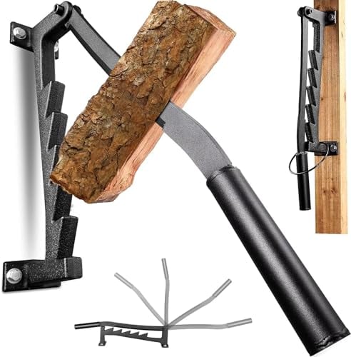 TOPWAY Spaccalegna manuale per legna da ardere portatile a parete, spaccalegna con manico extra sostituibile da 40 cm per uso domestico, interno, esterno, campeggio