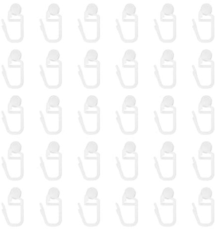 uxcell Vorhangschiene, PVC-Umlenkrolle mit Öffnungshaken, Deckenvorhang, Gleitrolle für Türen, Duschvorhangschienen, Weiß, 30 Stück